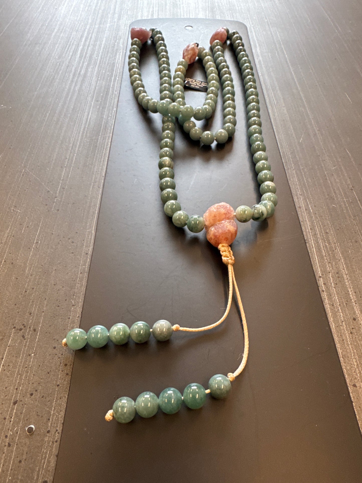 Mala Necklace — Celestial Blue Jadeite Jade, 9mm