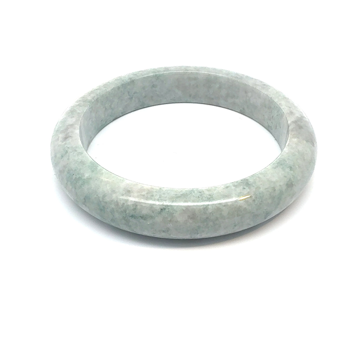 QAR Kazakh Jadeite Bangle, Pale Green and Soft Grey, Natural Type A