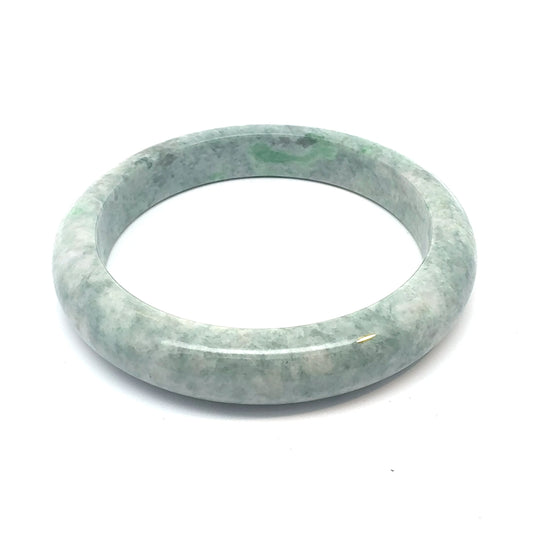 65 mm QAR Kazakh Jadeite Bangle, Light and Dark Green, Natural Type A