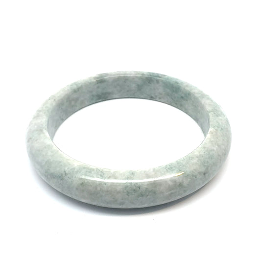 64.42 mm QAR Kazakh Jadeite Bangle, Light Green and Soft White, Natural Type A