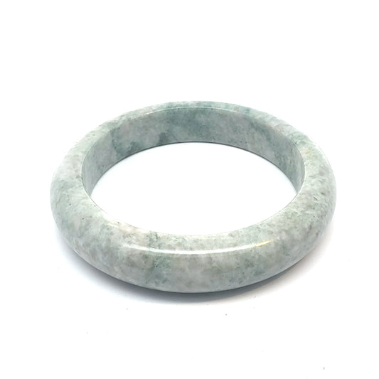 60.60 mm QAR Kazakh Jadeite Bangle, Solid Pale Green, Natural Type A