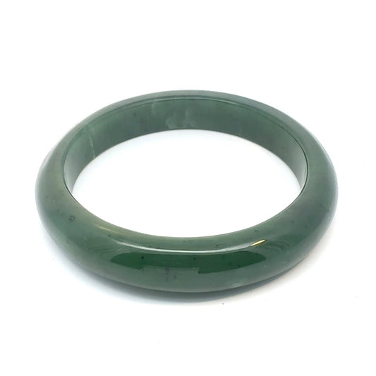 Everyday Green Pakistani Nephrite Bangle, Natural Type A