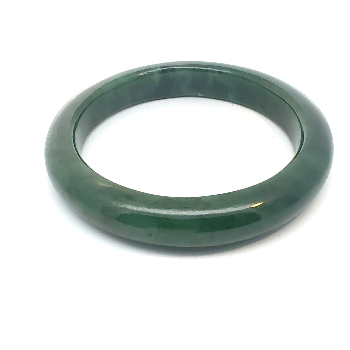 Deep Green Pakistani Nephrite Bangle, Natural Type A