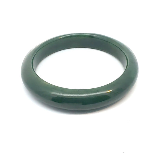 Fine Green Pakistani Nephrite Bangle, Natural Type A