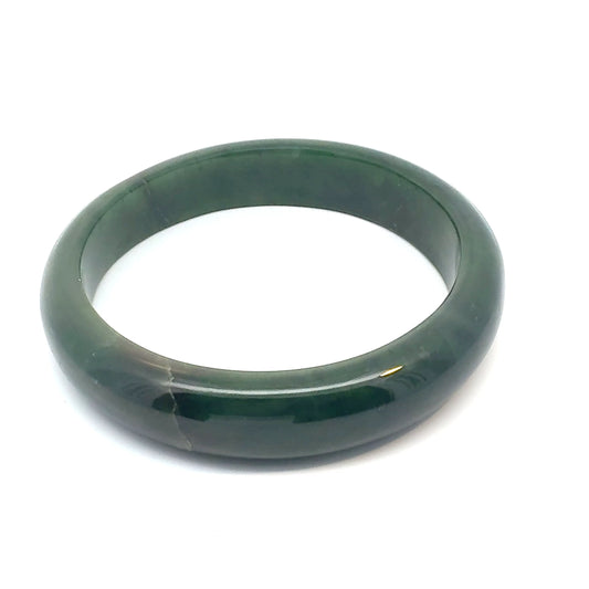 Deep Green Pakistani Nephrite Bangle, Cracked, Sold As-Is