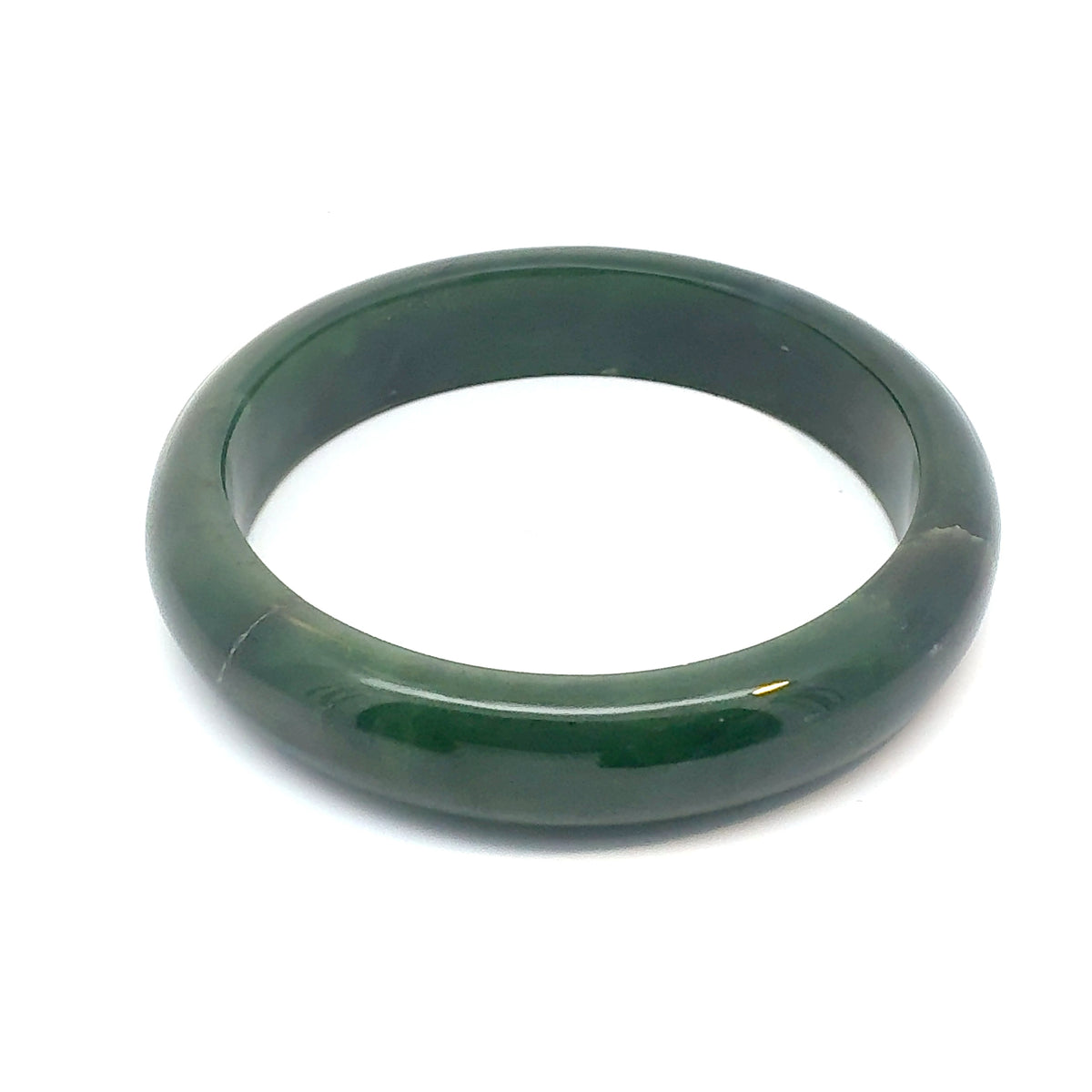 Deep Green Pakistani Nephrite Bangle, Cracked, Sold As-Is