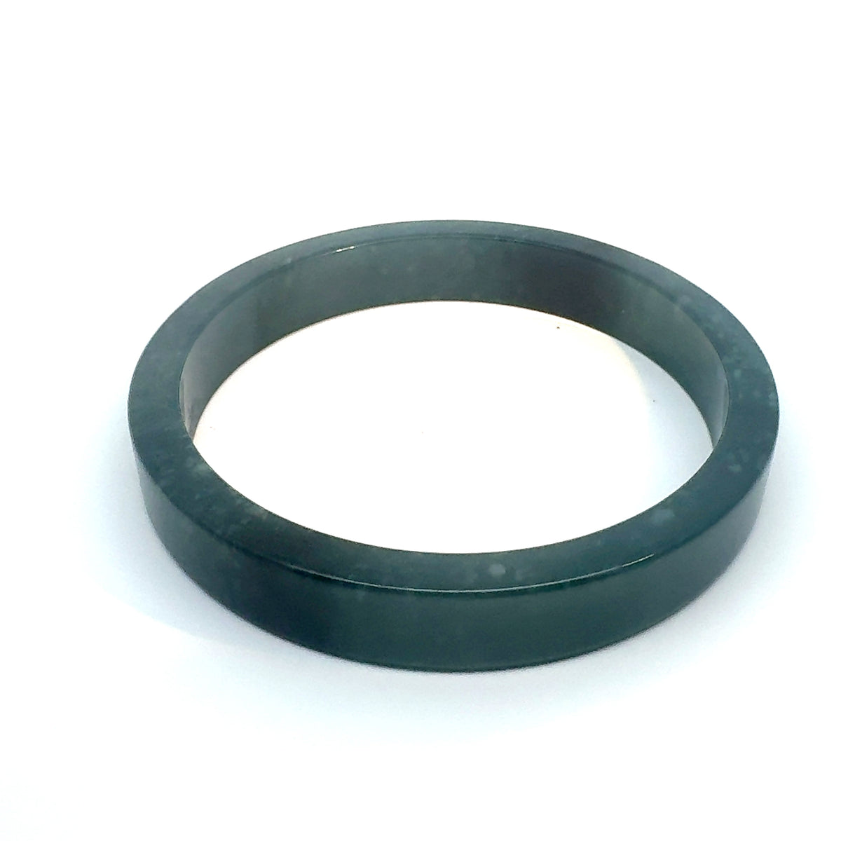 69.5 mm Princesa Blue Guatemalan Jadeite Square-Edge Bangle