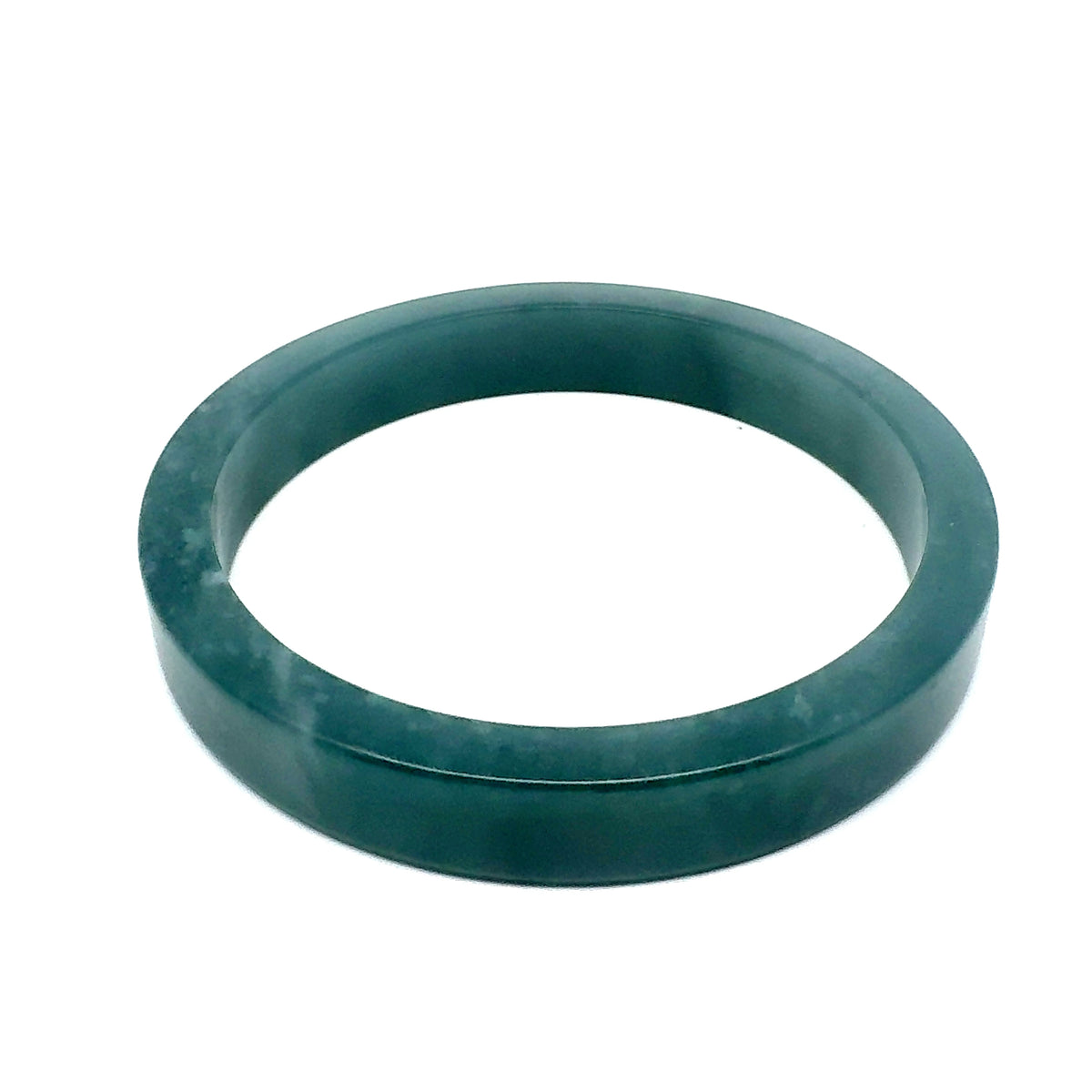 69.5 mm Princesa Blue Guatemalan Jadeite Square-Edge Bangle, Polished