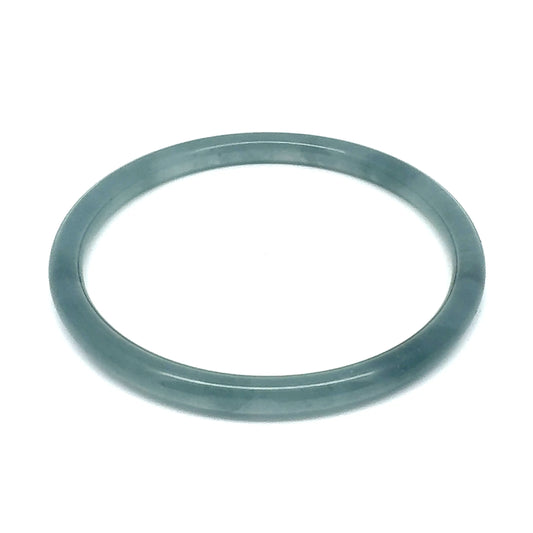 60.5 mm Princesa Blue Guatemalan Jadeite Thin Full-Round Hololith Bangle