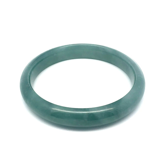 61.5 mm Princesa Blue Guatemalan Jadeite Half-Round Bangle