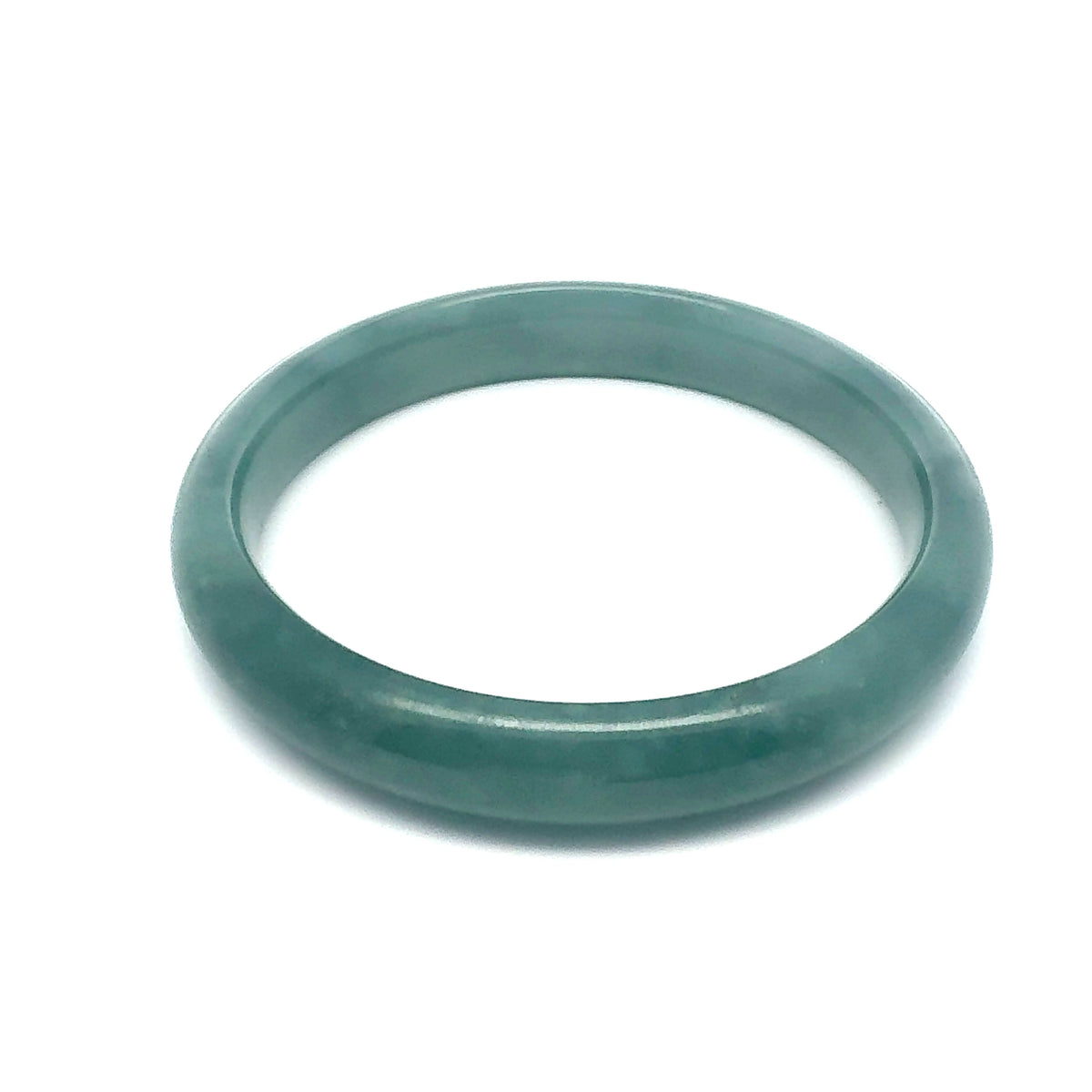 61.5 mm Princesa Blue Guatemalan Jadeite Half-Round Bangle
