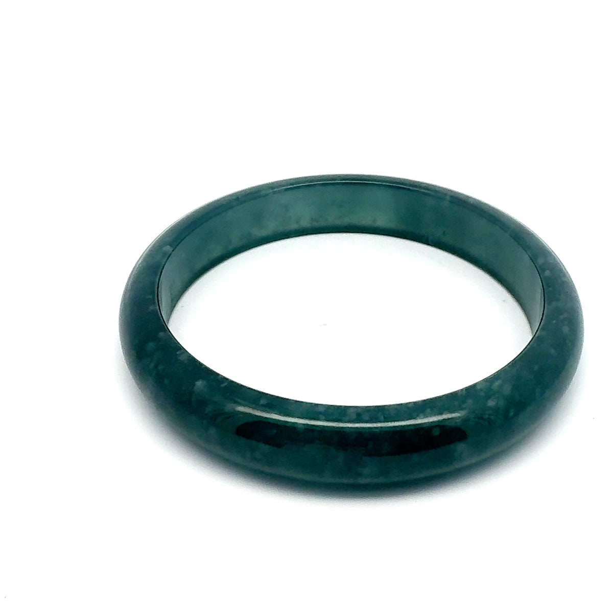 63.5 mm Princesa Blue Guatemalan Jadeite Half-Round Bangle