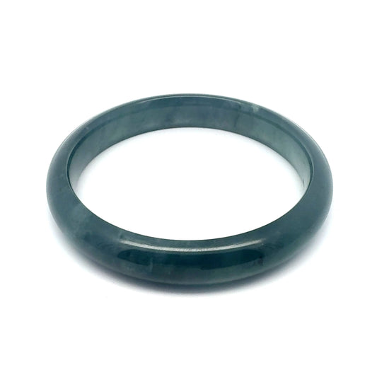 61 mm Princesa Blue Guatemalan Jadeite Half-Round Bangle