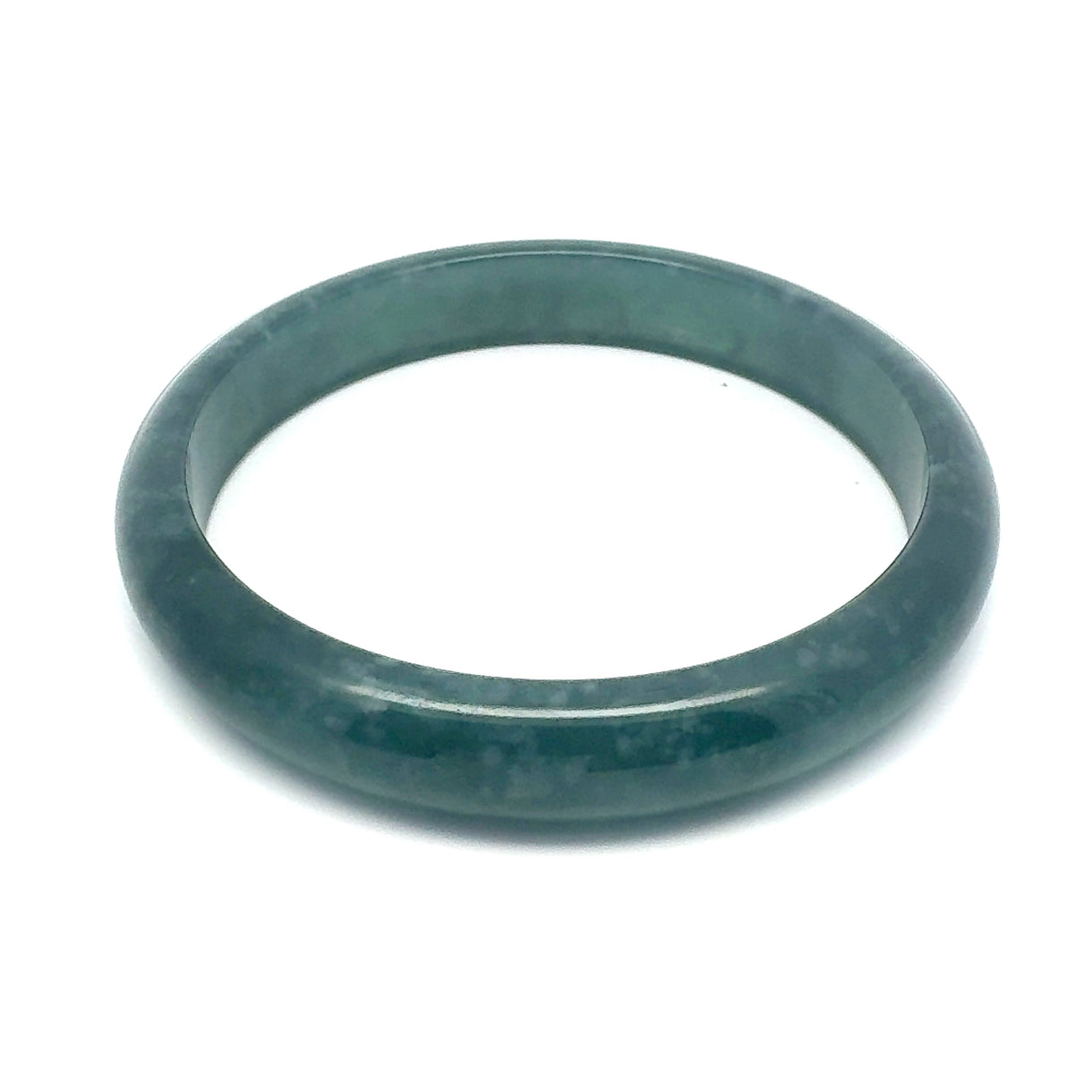 69.5 mm Princesa Blue Guatemalan Jadeite Half-Round Bangle
