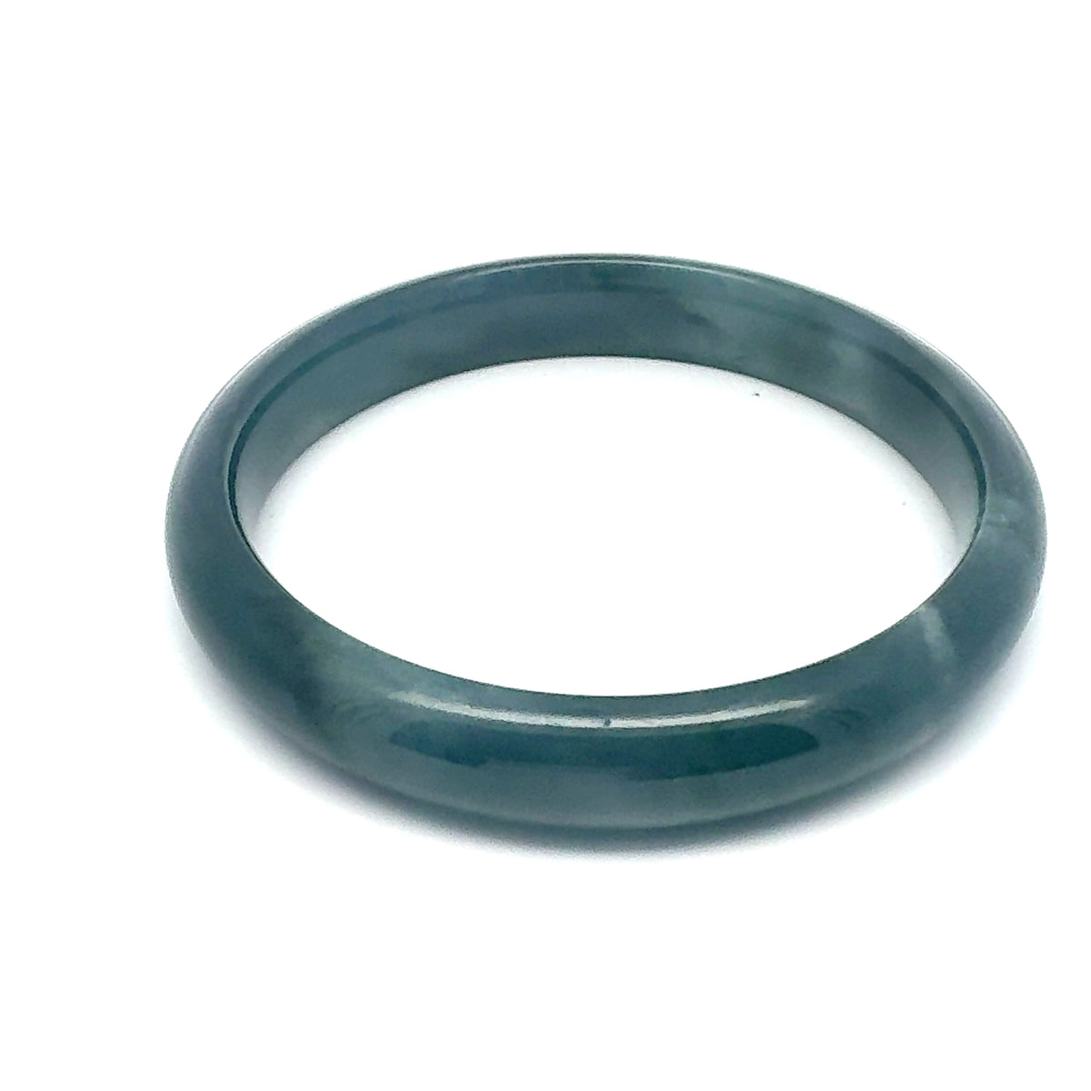 62.5 mm Princesa Blue Guatemalan Jadeite Half-Round Bangle