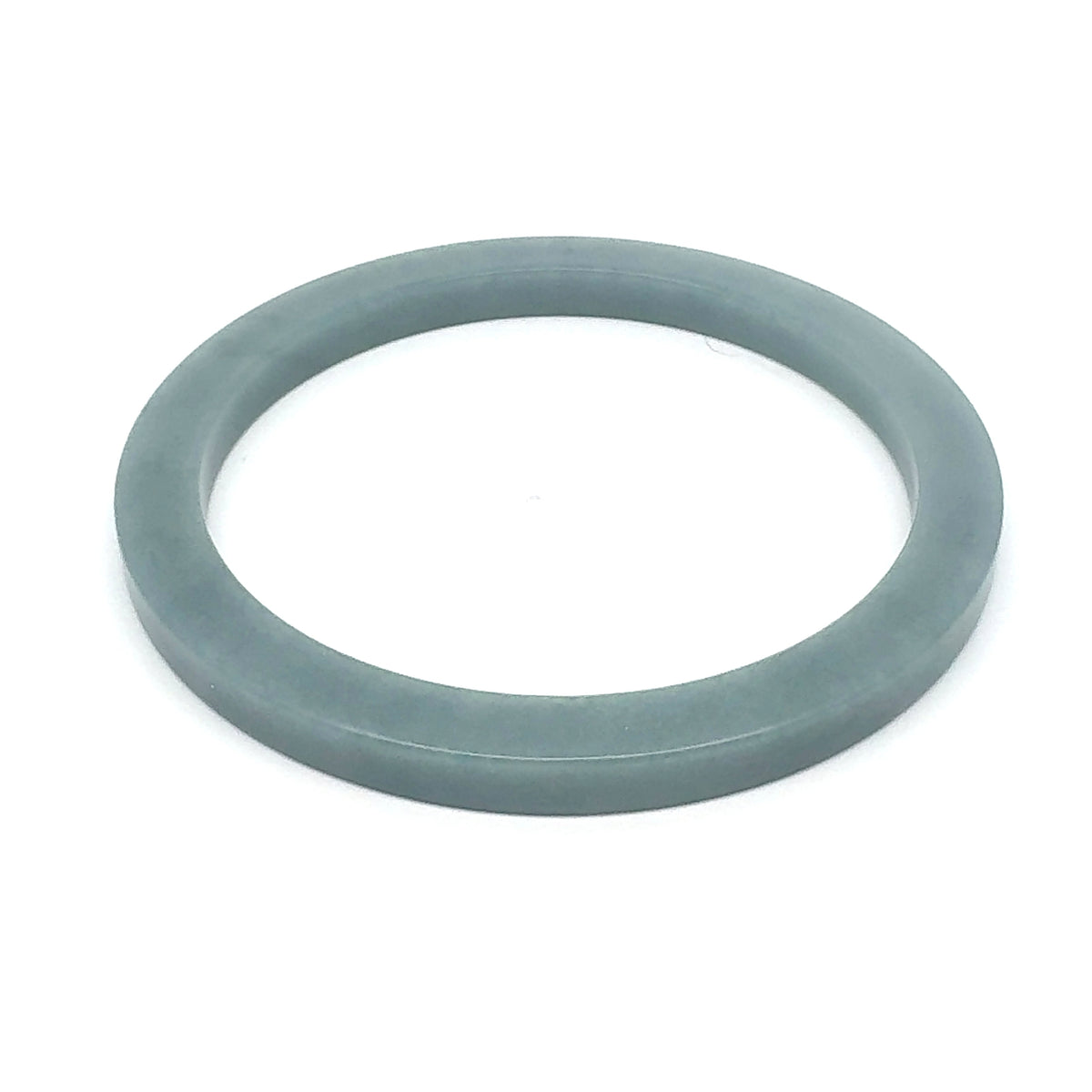 60 mm Celestial Blue Guatemalan Jadeite Square-Edge Bangle, Grey-Green Tones
