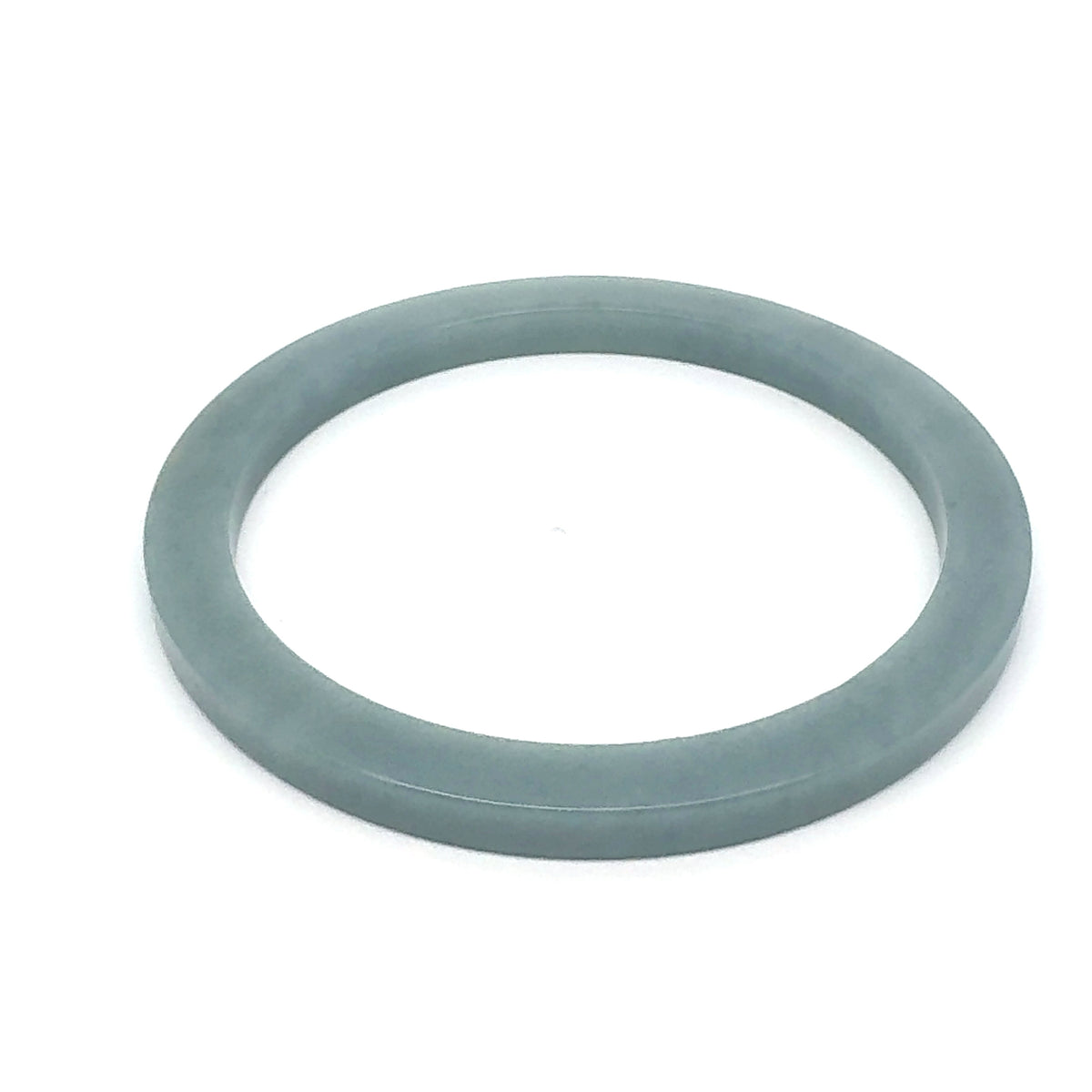 60 mm Celestial Blue Guatemalan Jadeite Square-Edge Solid Bangle