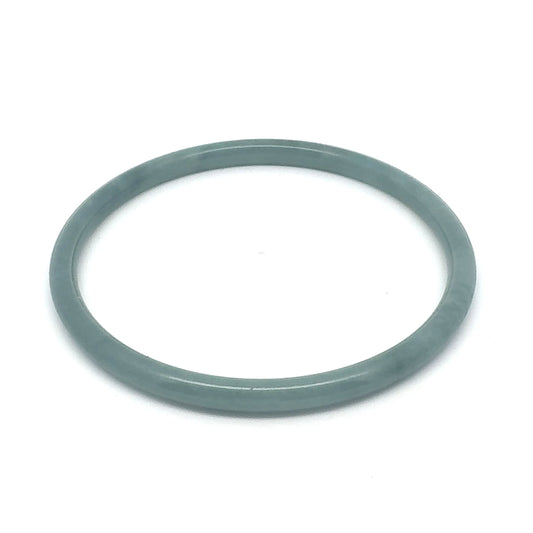 63 mm Grey-Blue Celestial Blue Jadeite Thin Full-Round Hololith Bangle