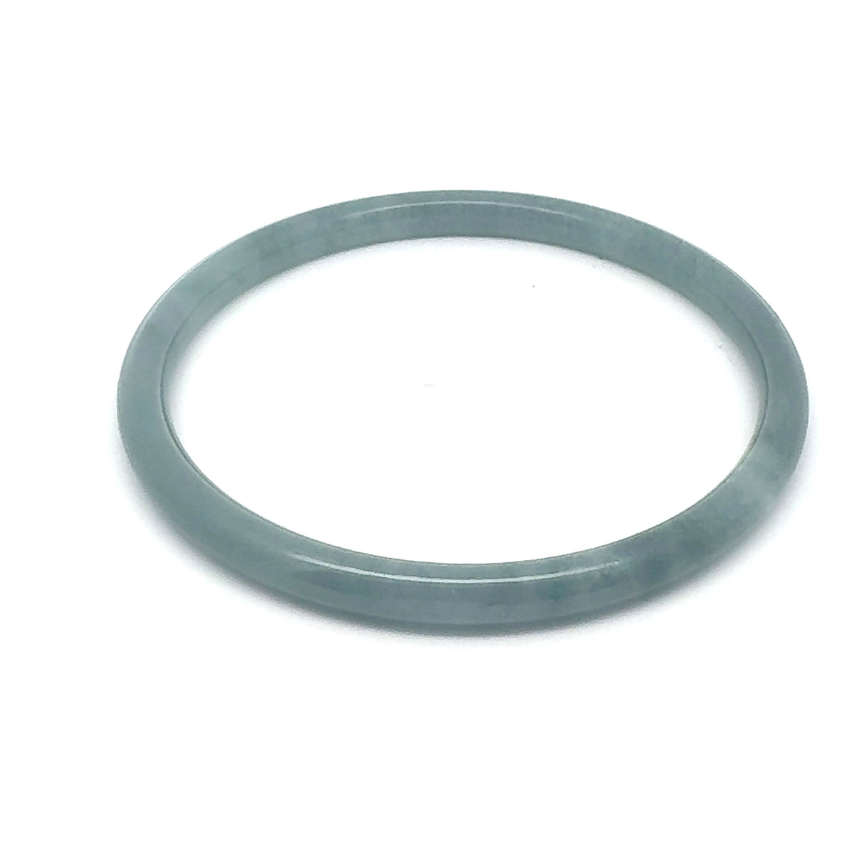 62.5 mm Celestial Blue Guatemalan Jadeite Thin Full-Round Hololith Bangle