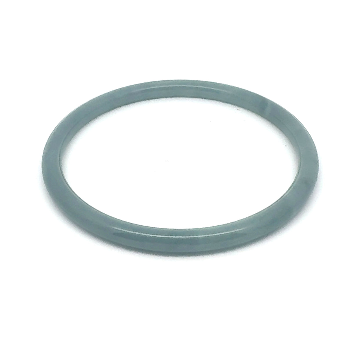 62.5 mm Celestial Blue Guatemalan Jadeite Thin Hololith Full-Round Bangle