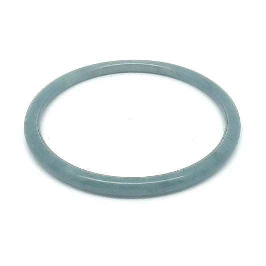 63.5 mm Celestial Blue Jadeite Thin Full-Round Hololith Bangle, Blue-Green