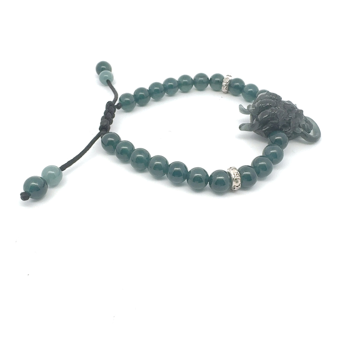 Princesa Blue Jadeite Dragon Knocker Bracelet | 7.5 mm