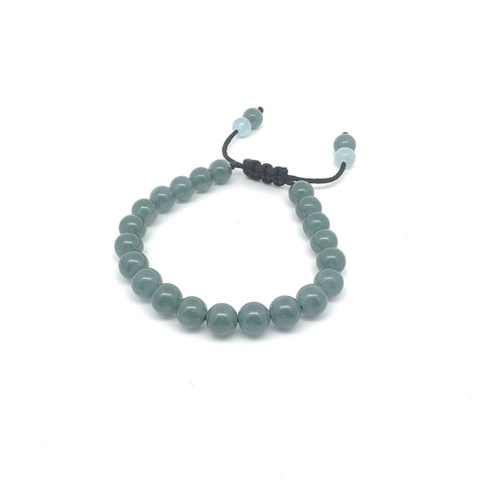 Icy Princesa Blue Jadeite & Aquamarine Bracelet | 7.5 mm