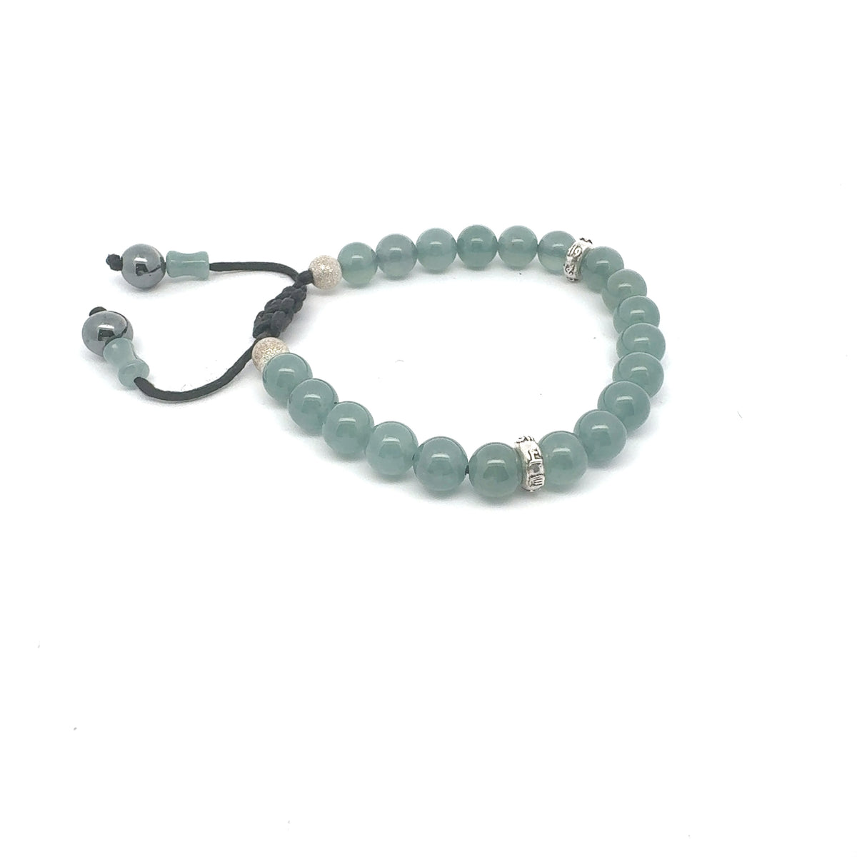 Icy Princesa Blue Jadeite & Hematite Bracelet | 8 mm