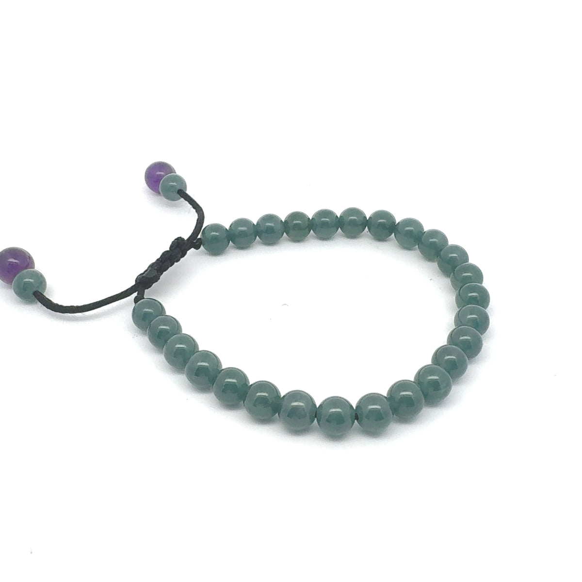 Princesa Blue Jadeite & Amethyst Bracelet | 7 mm