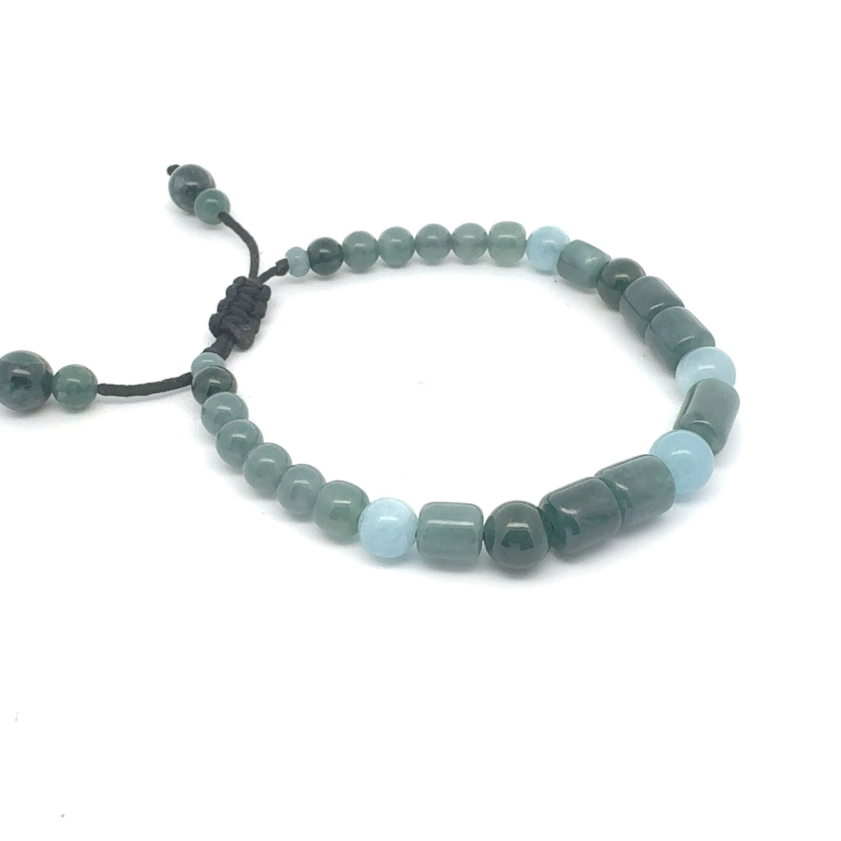 Princesa Blue Jadeite & Aquamarine Bracelet | 8 mm