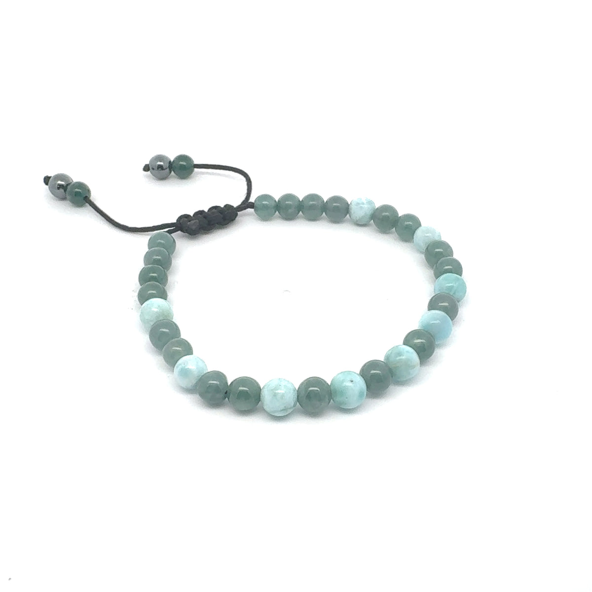 Princesa Blue Jadeite, Larimar & Hematite Bracelet | 6 mm