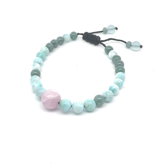 Princesa Blue Jadeite, Larimar & Kunzite Bracelet | 6 mm