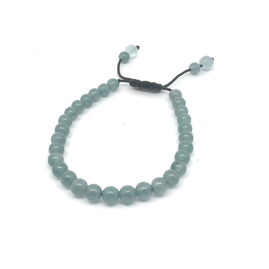 Icy Princesa Blue Jadeite & Aquamarine Bracelet | 5.5 mm
