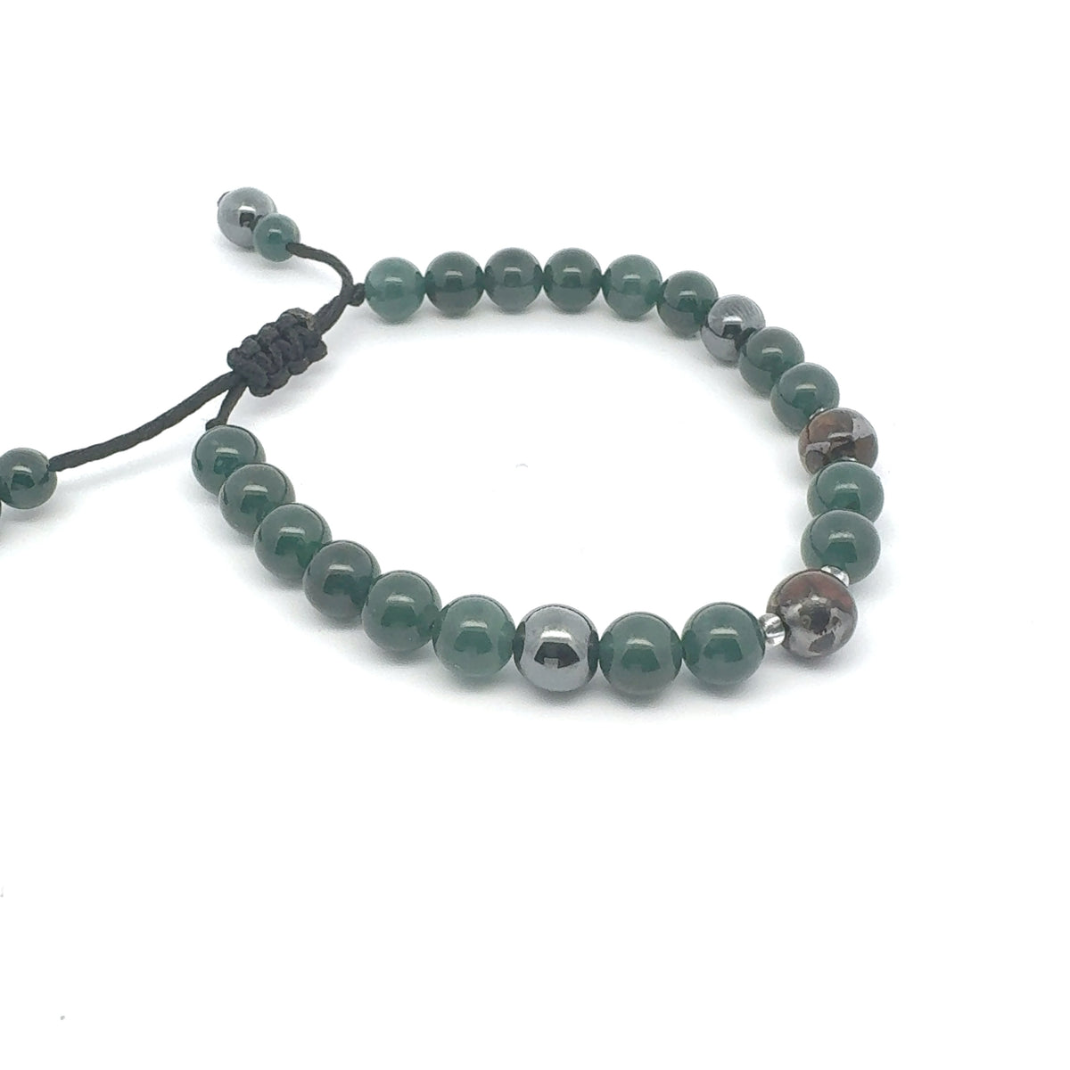 Princesa Blue-Green Jadeite, Hematite & Pallasite Bracelet | 8 mm