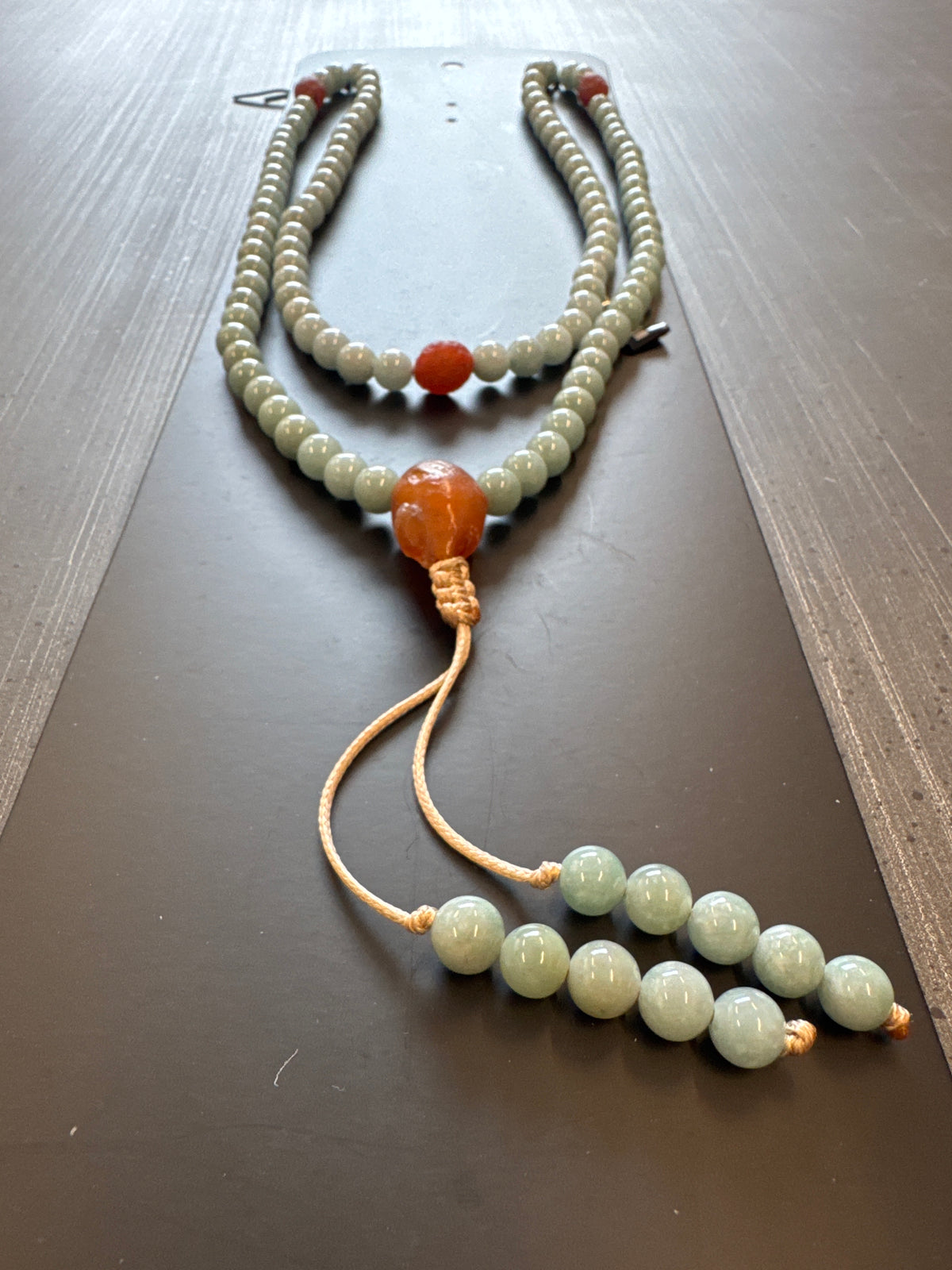 Mala Necklace — Celestial Blue Jadeite Jade