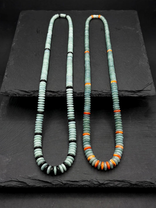 "Fibonacci" Guatemalan Blue Jade Necklace