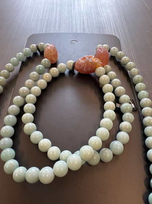 Mala Necklace — Celestial Blue Jadeite Jade, 9mm