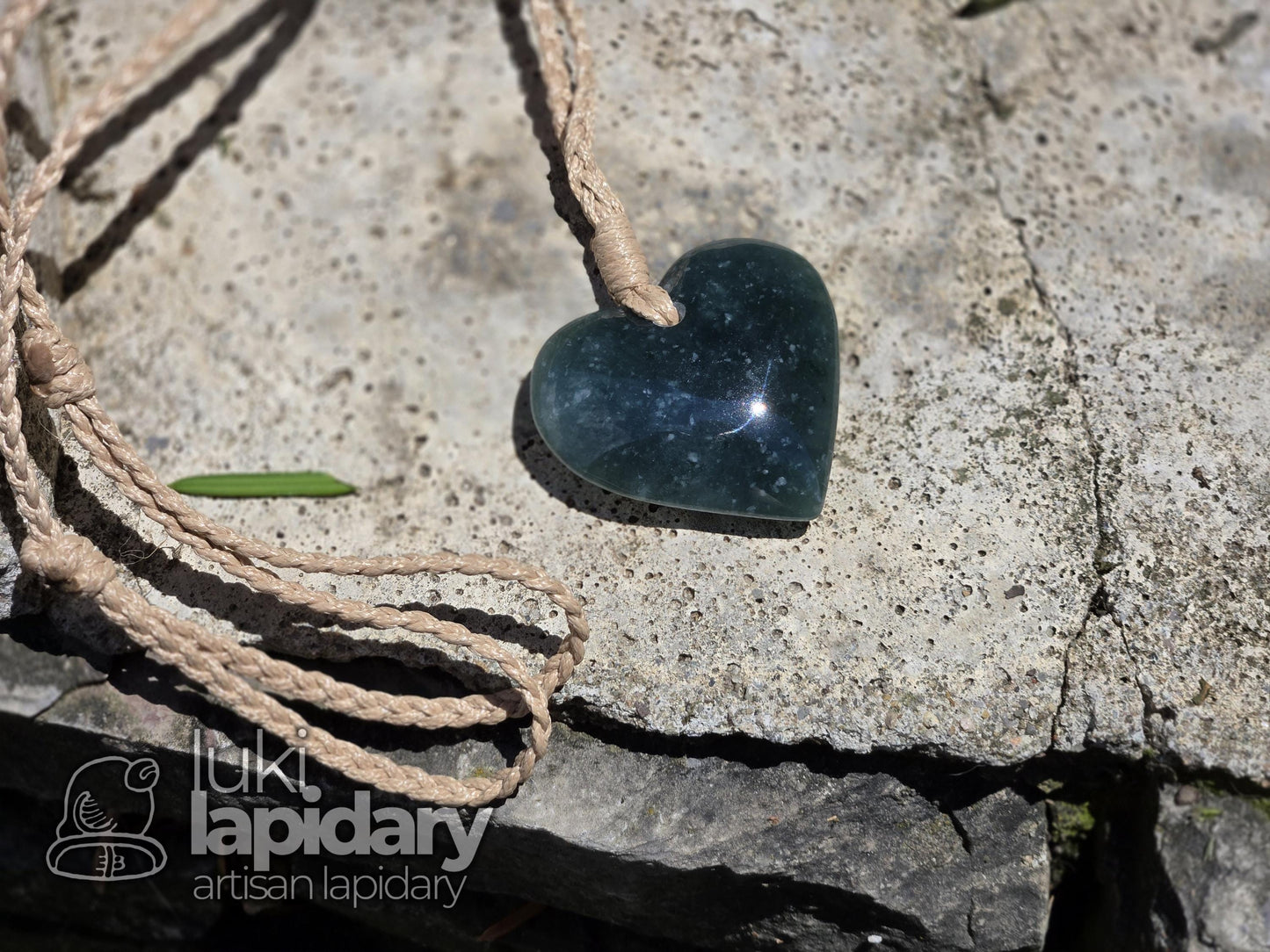 Guatemalan Blue Jadeite Heart Pendant — Rare Translucent Mayan Jade