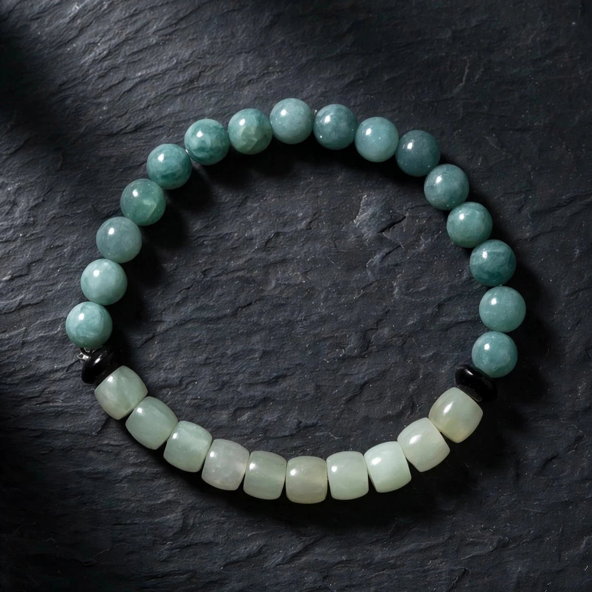 Guatemalan Jade Tri-Color Stretch Bracelet