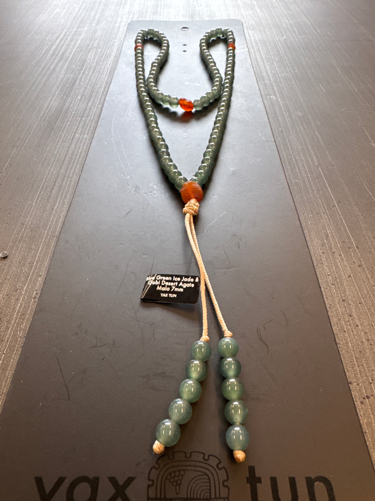 Mala Necklace — Blue Green Ice Jadeite Jade, 7mm