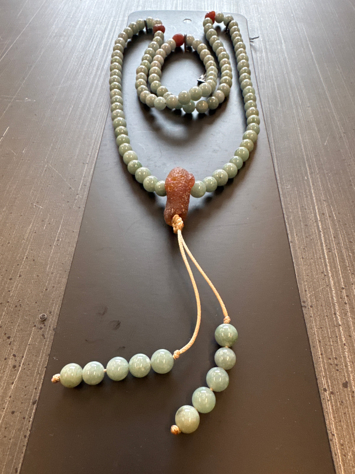 Mala Necklace — Celestial Blue Jadeite Jade, 9mm