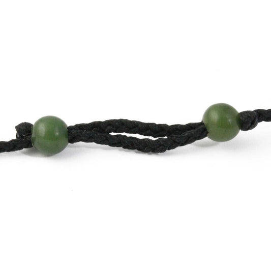 Thick Black or Dark Brown Cord with Jade Beads