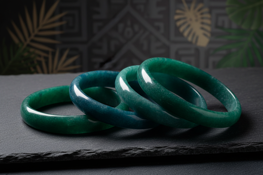 Guatemalan blue jade bangles — natural Type A jadeite from the Motagua Valley, Guatemala