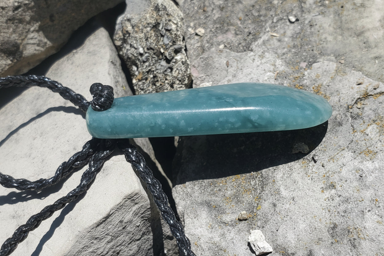 The Princesa Pendant - Guatemalan Jadeite with Natural Snow