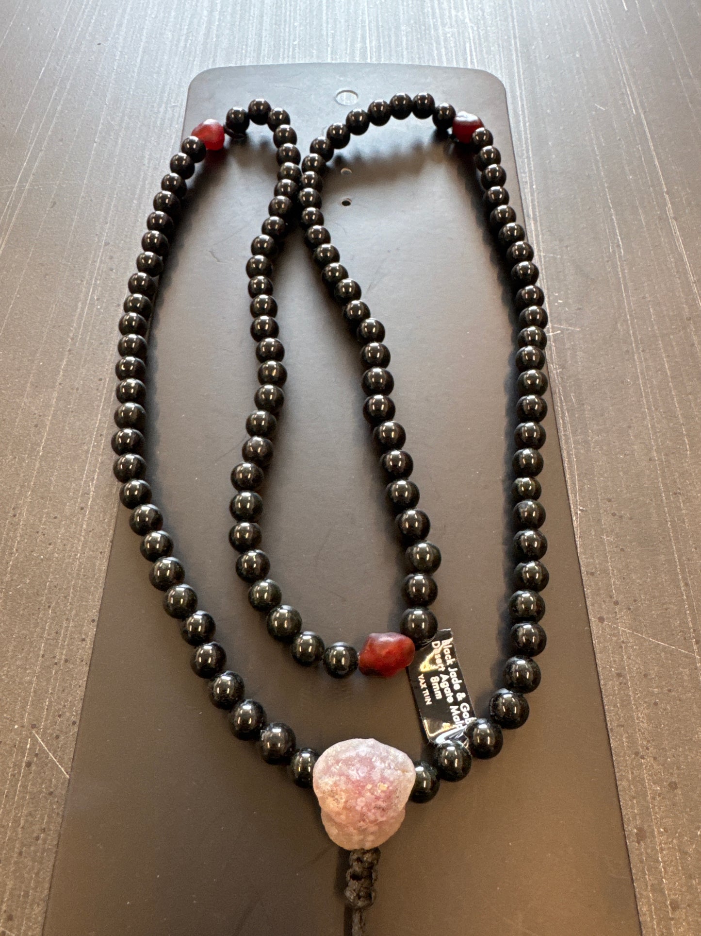 Mala Necklace — Black Jadeite Jade
