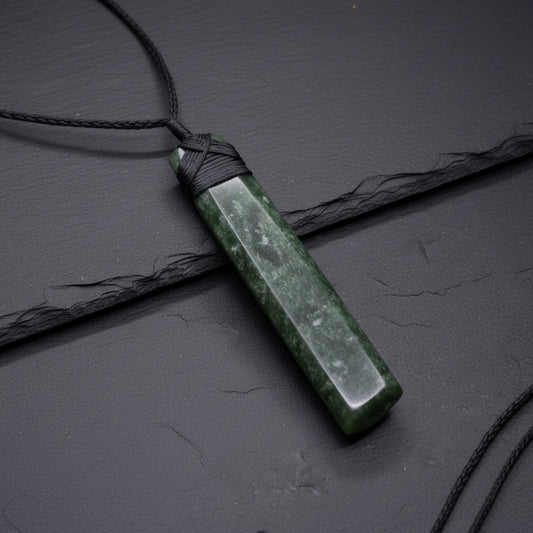 Pounamu Jade Toki Pendant — New Zealand Greenstone, Slim Profile