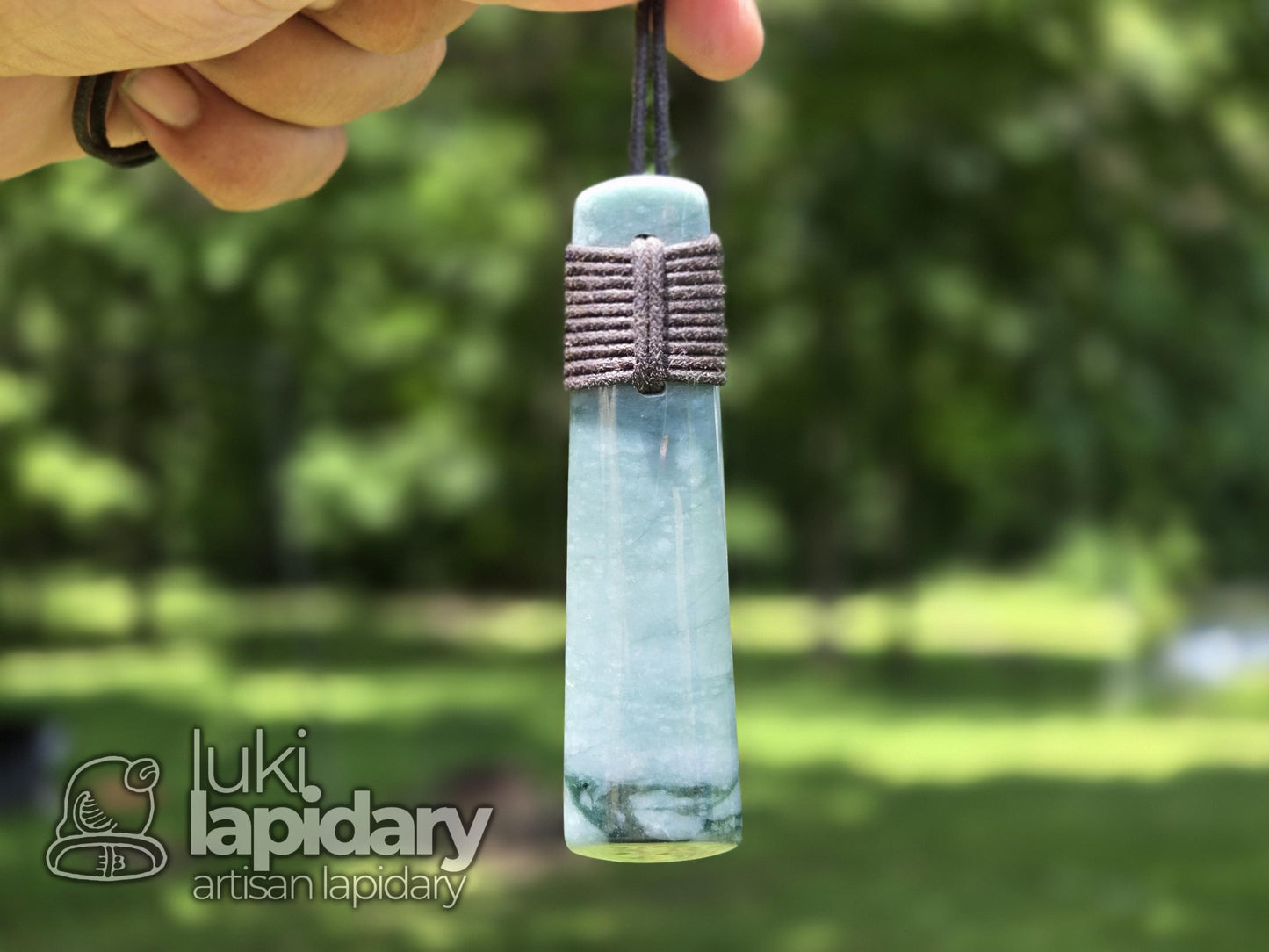 Celestial Jadeite Toki Pendant — Rare Two-Tone Guatemalan Jade, Māori-Style Wrap