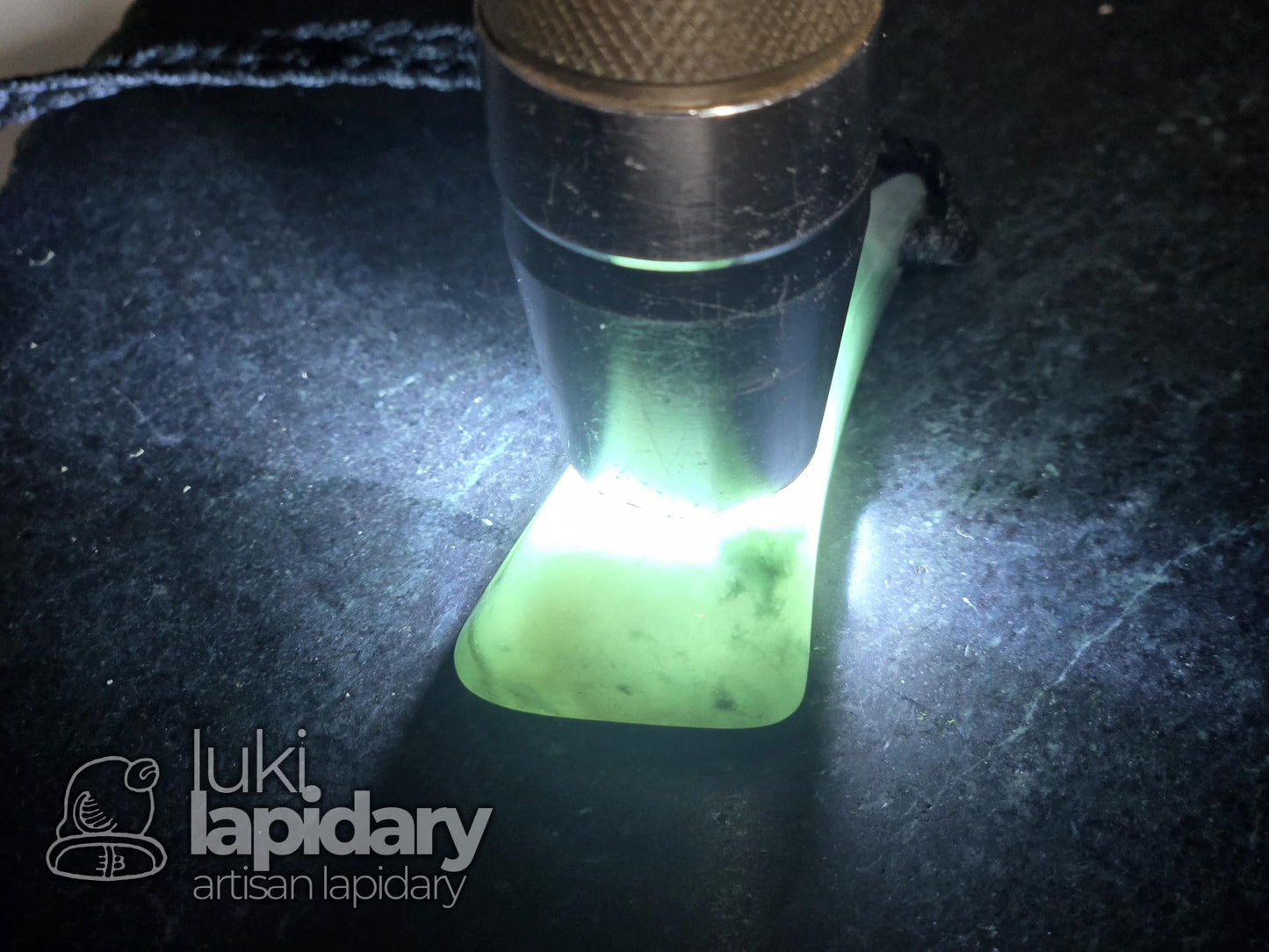 Guatemalan Blue Jadeite Freeform Pendant — Translucent Mayan Jade