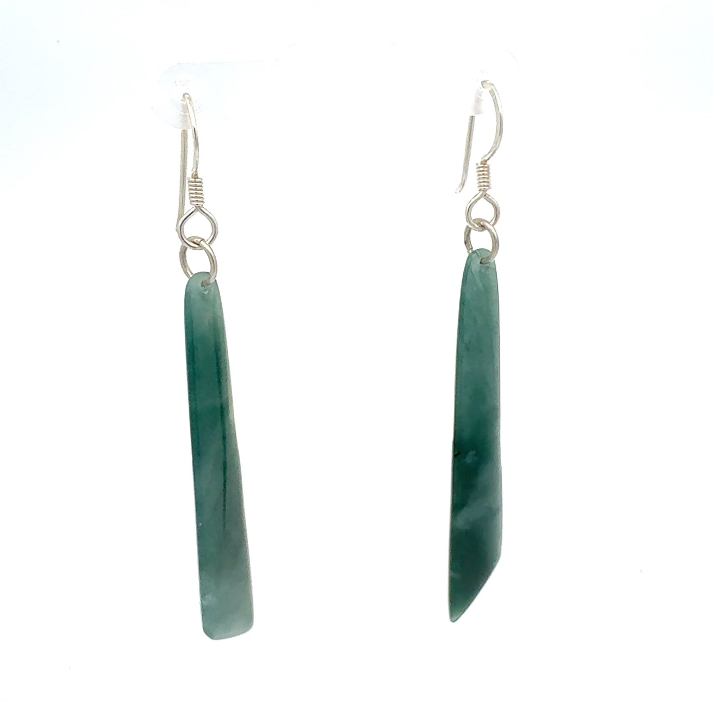 Princesa Blue Guatemalan Jade Dangle Earrings in Silver