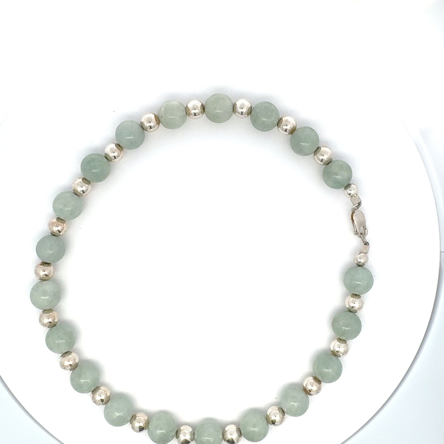 Manzano Guatemalan Jade & Silver Beaded Necklace
